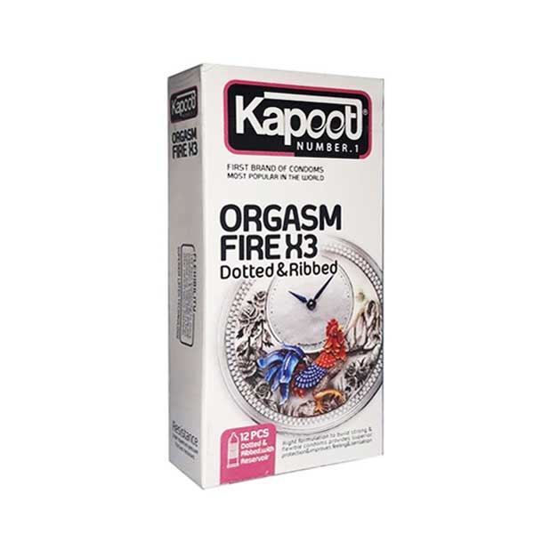 کاندوم خاردار و شیاردار کاپوت مدل Orgasm Fire X3